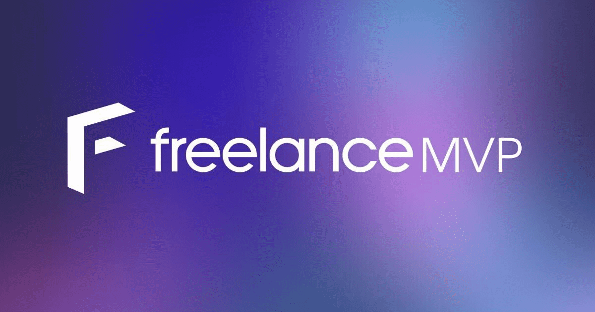 Freelance MVP logo on a blurred background