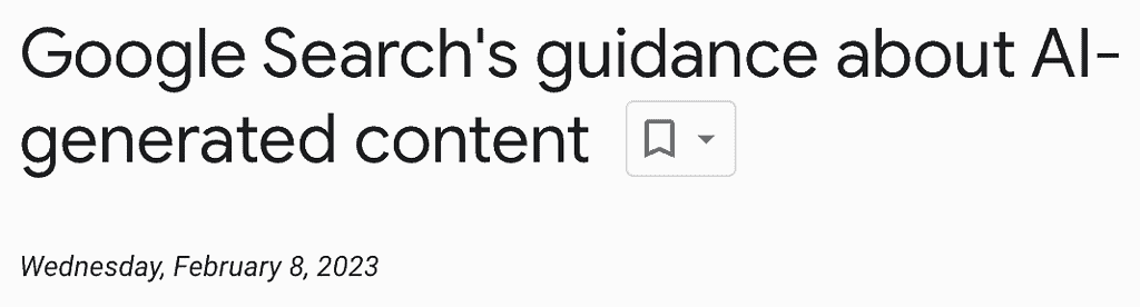 Google AI Generated Content Guidance