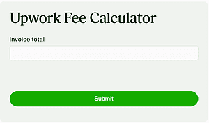 Screenshot of Upwork fee calculator