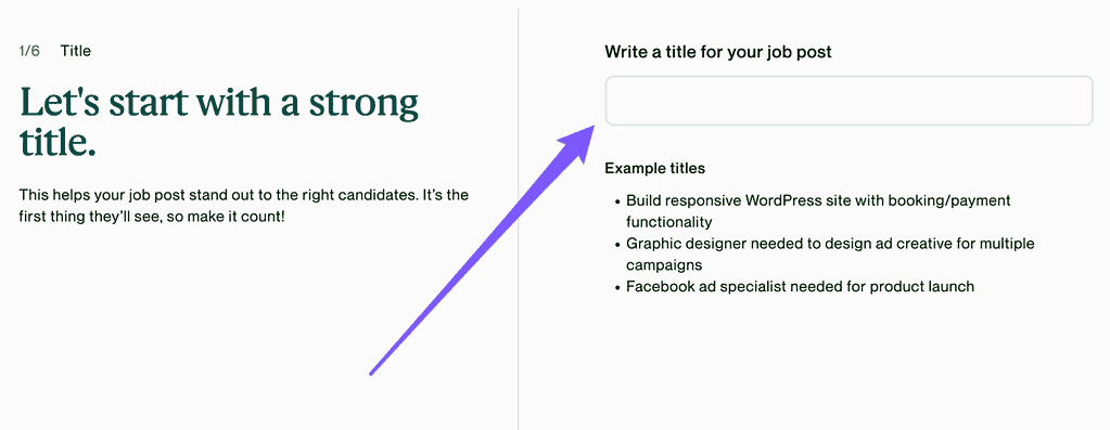 Write a clear job title for your freelance job post